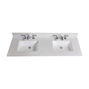 Frosinone Double Sink Bathroom Vanity Countertop in Jazz White
