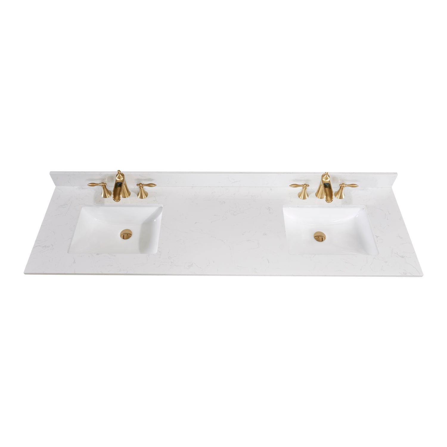 Frosinone Double Sink Bathroom Vanity Countertop in Jazz White
