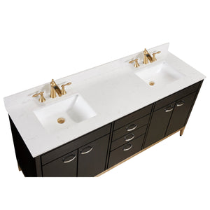 Frosinone Double Sink Bathroom Vanity Countertop in Jazz White