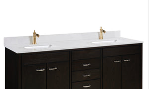 Frosinone Double Sink Bathroom Vanity Countertop in Jazz White