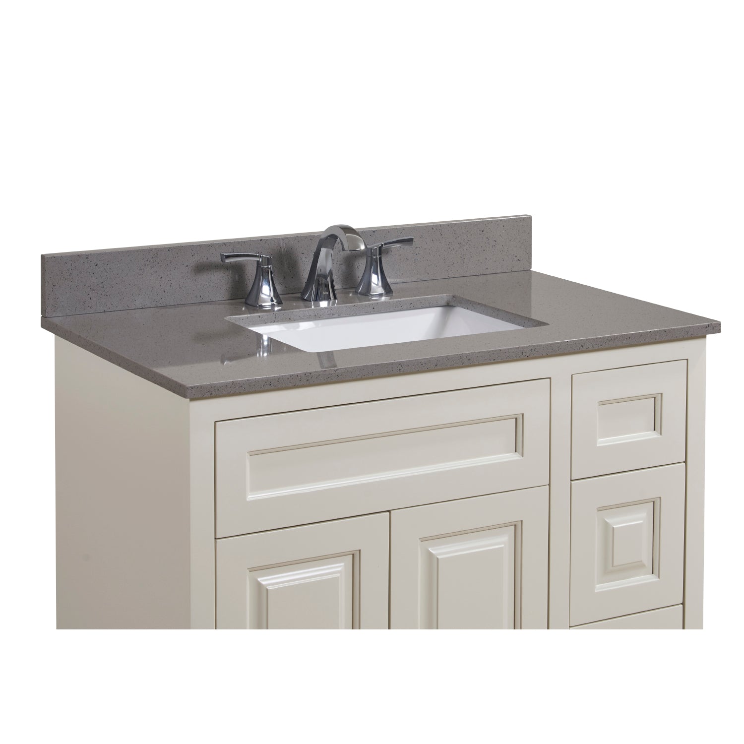 Imperia Single Sink Bathroom Vanity Countertop in Mountain Gray