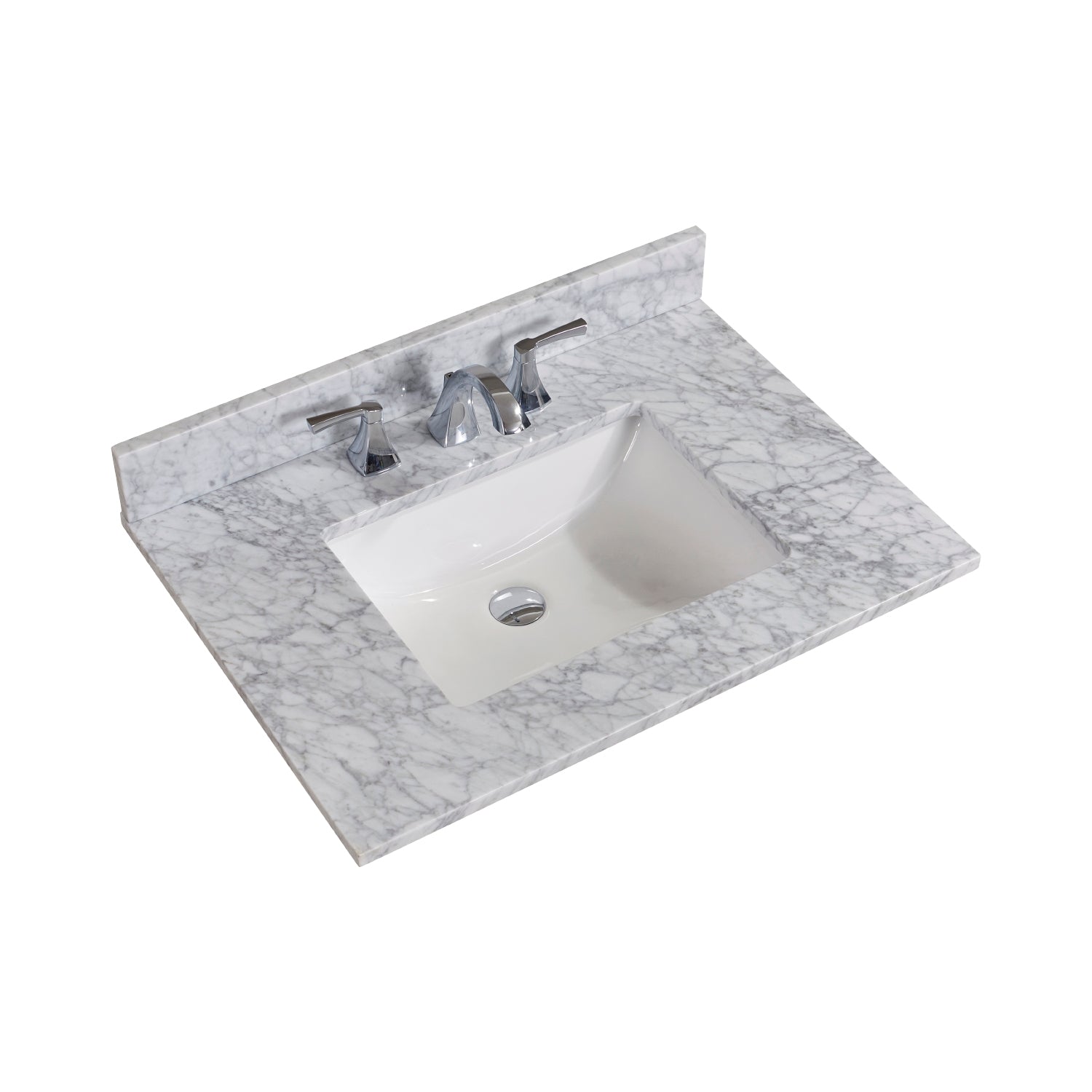 Oristano Single Sink Bathroom Vanity Countertop in White Carrara Marble
