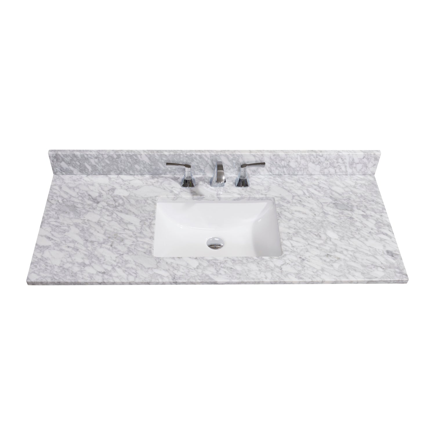 Oristano Single Sink Bathroom Vanity Countertop in White Carrara Marble