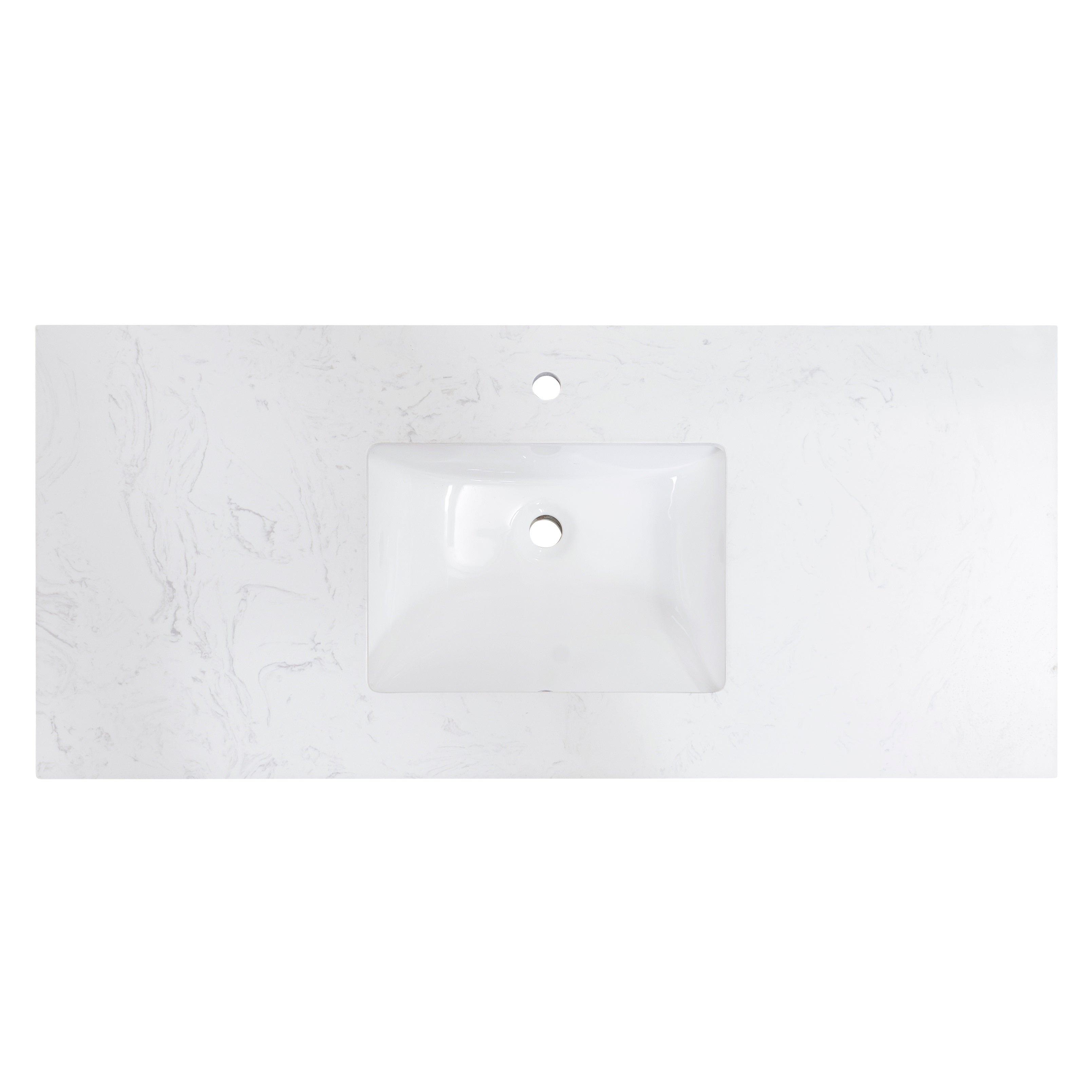 Salerno Single Sink Bathroom Vanity Countertop in Aosta White