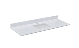 Viterbo Single Sink Bathroom Vanity Countertop in Snow White