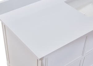 Viterbo Single Sink Bathroom Vanity Countertop in Snow White