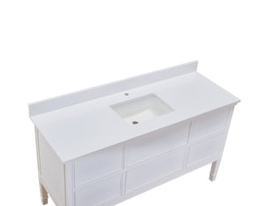 Viterbo Single Sink Bathroom Vanity Countertop in Snow White