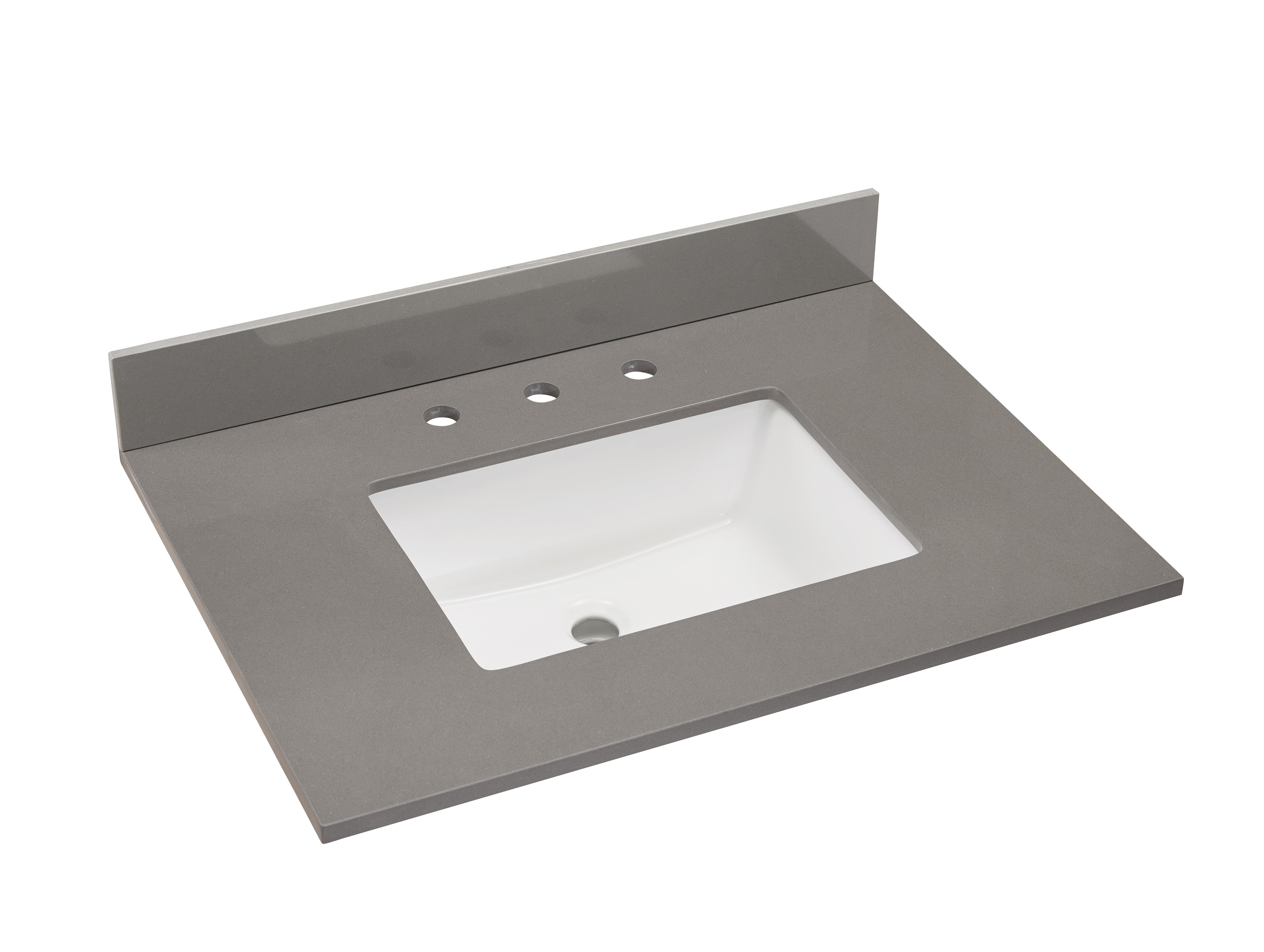 Madrid Single Sink Bathroom Vanity Countertop in Concrete Grey