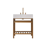Load image into Gallery viewer, Merano 30&quot; Single Stainless Steel Vanity Console with Aosta White Stone Countertop
