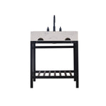 Load image into Gallery viewer, Merano 30&quot; Single Stainless Steel Vanity Console with Aosta White Stone Countertop
