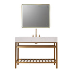 Load image into Gallery viewer, Merano 48&quot; Single Stainless Steel Vanity Console with Aosta White Stone Countertop

