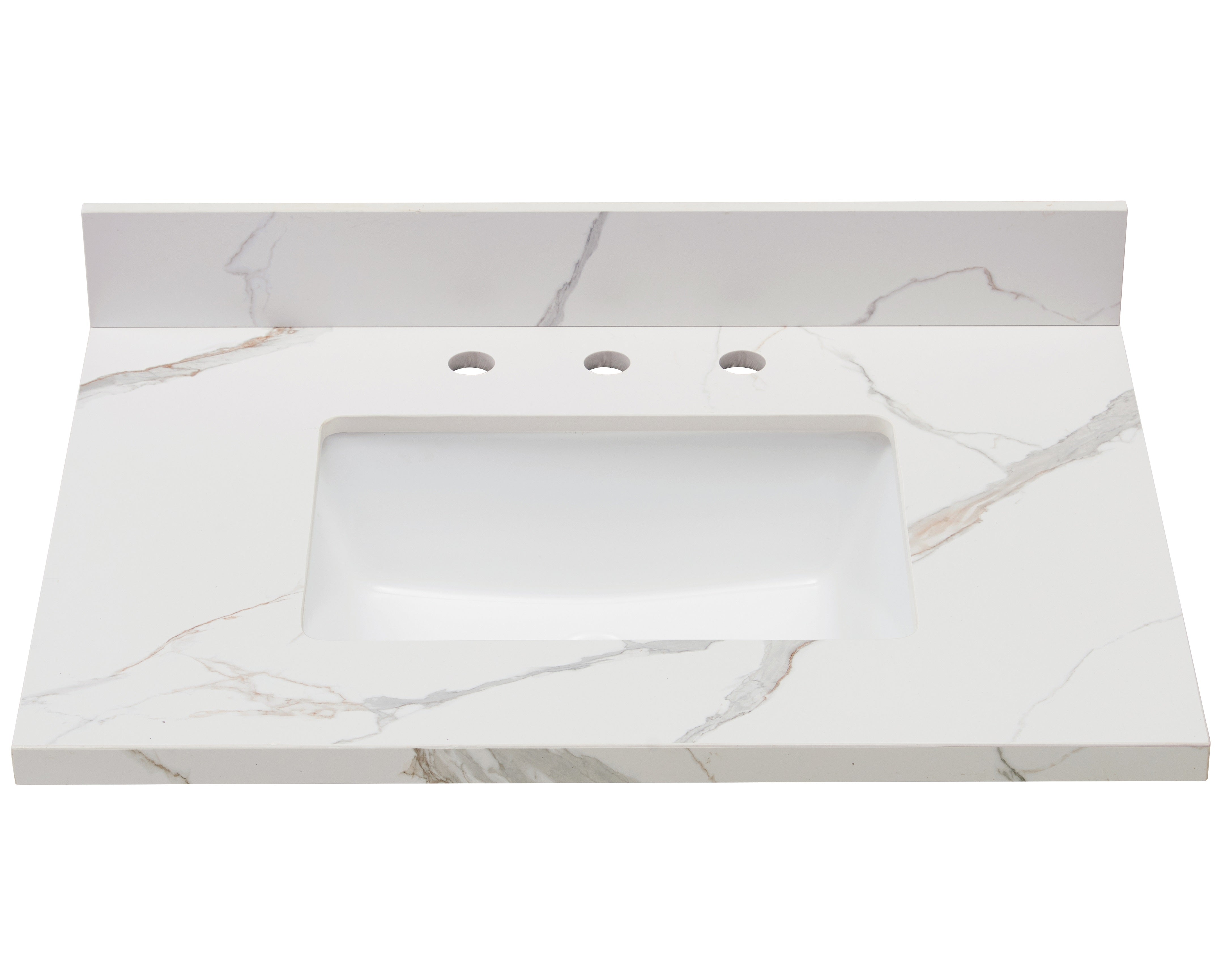 Eivissa Single Sink Bathroom Vanity Countertop in Calacatta White