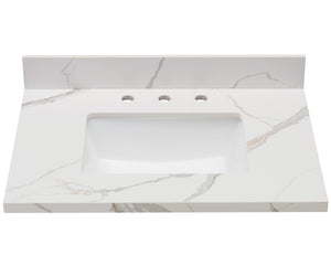 Eivissa Single Sink Bathroom Vanity Countertop in Calacatta White