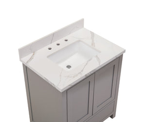 Eivissa Single Sink Bathroom Vanity Countertop in Calacatta White