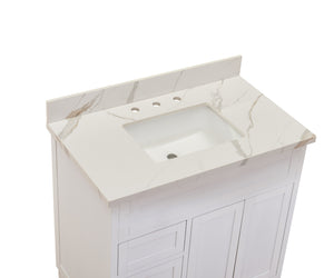 Eivissa Single Sink Bathroom Vanity Countertop in Calacatta White