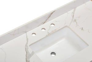 Eivissa Single Sink Bathroom Vanity Countertop in Calacatta White