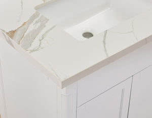 Eivissia Double Sink Bathroom Vanity Countertop in Calacatta White