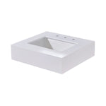 Load image into Gallery viewer, Edolo Stone effects Single Sink Vanity Top in Snow White Apron with White Sink
