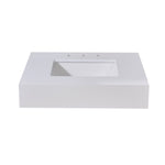 Load image into Gallery viewer, Edolo Stone effects Single Sink Vanity Top in Snow White Apron with White Sink
