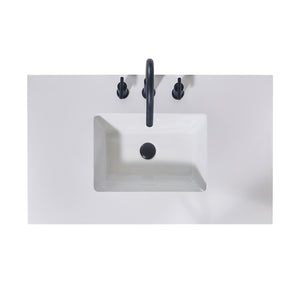 Edolo Stone effects Single Sink Vanity Top in Snow White Apron with White Sink