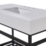 Load image into Gallery viewer, Edolo Stone effects Single Sink Vanity Top in Snow White Apron with White Sink
