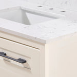 Load image into Gallery viewer, Trento Stone effects Vanity Top in Aosta White with White Sink
