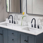 Load image into Gallery viewer, Trento Stone effects Vanity Top in Aosta White with White Sink

