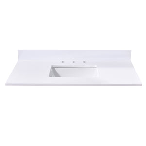 Andalo Stone effects Single Sink Vanity Top in Snow White with White Sink