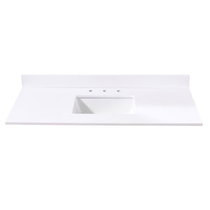 Andalo Stone effects Single Sink Vanity Top in Snow White with White Sink