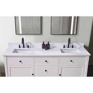 Andalo Stone effects Single Sink Vanity Top in Snow White with White Sink