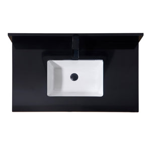 Feltre Stone effects Single Sink Vanity Top in Imperial Black with White Sink