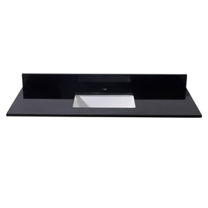 Feltre Stone effects Single Sink Vanity Top in Imperial Black with White Sink
