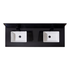 Feltre Stone effects Single Sink Vanity Top in Imperial Black with White Sink