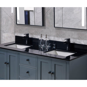 Feltre Stone effects Single Sink Vanity Top in Imperial Black with White Sink