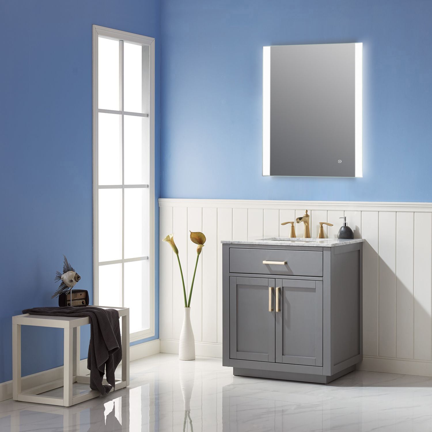 Cosenza Rectangle Frameless Modern LED Bathroom Vanity Mirror