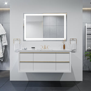 Genova Rectangle Frameless Modern LED Bathroom Vanity Mirror