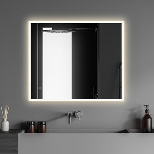 Cassano Rectangle Frameless Modern Bathroom Vanity LED Lighted Wall Mirror