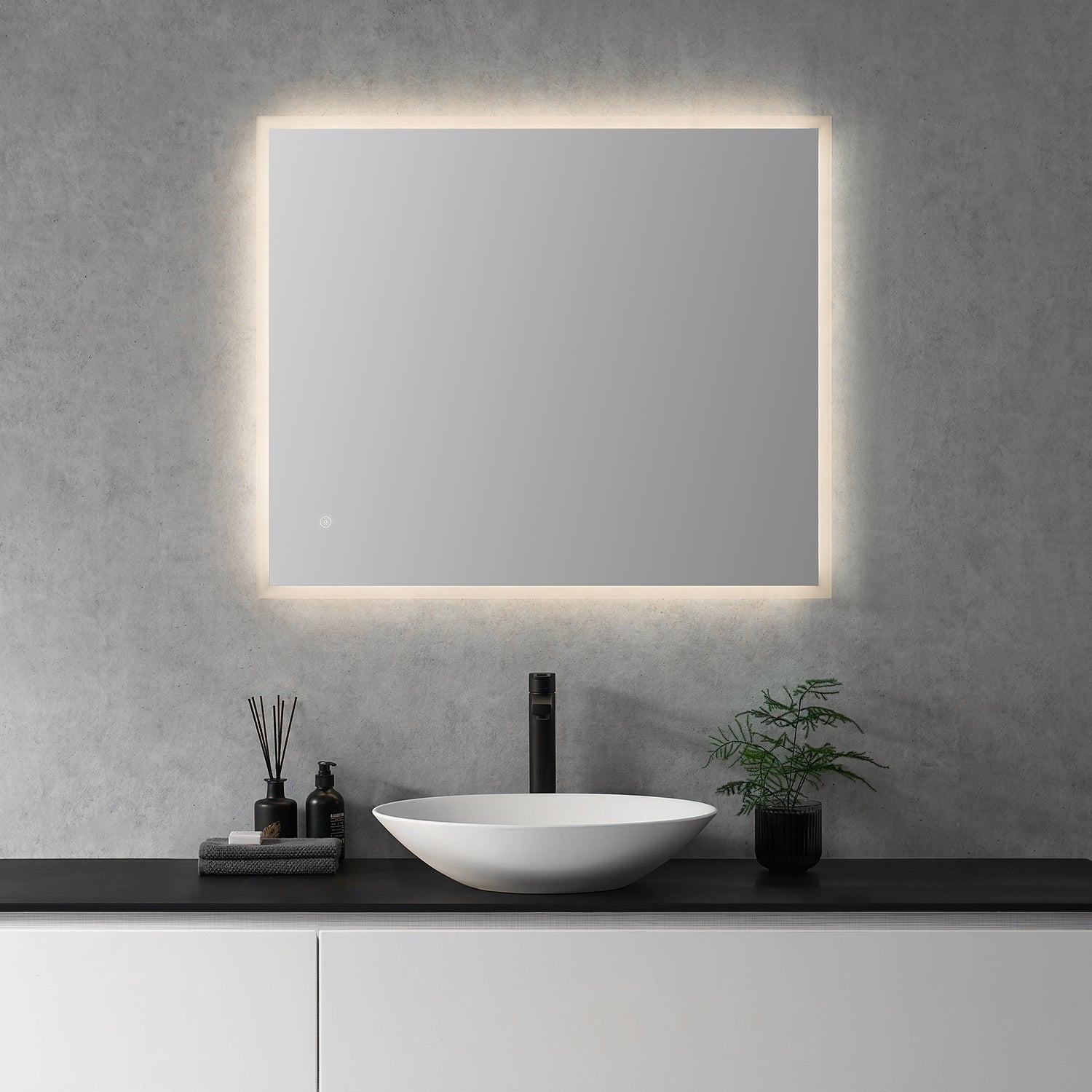 Cassano Rectangle Frameless Modern Bathroom Vanity LED Lighted Wall Mirror