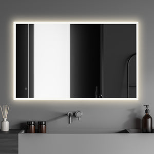 Cassano Rectangle Frameless Modern Bathroom Vanity LED Lighted Wall Mirror