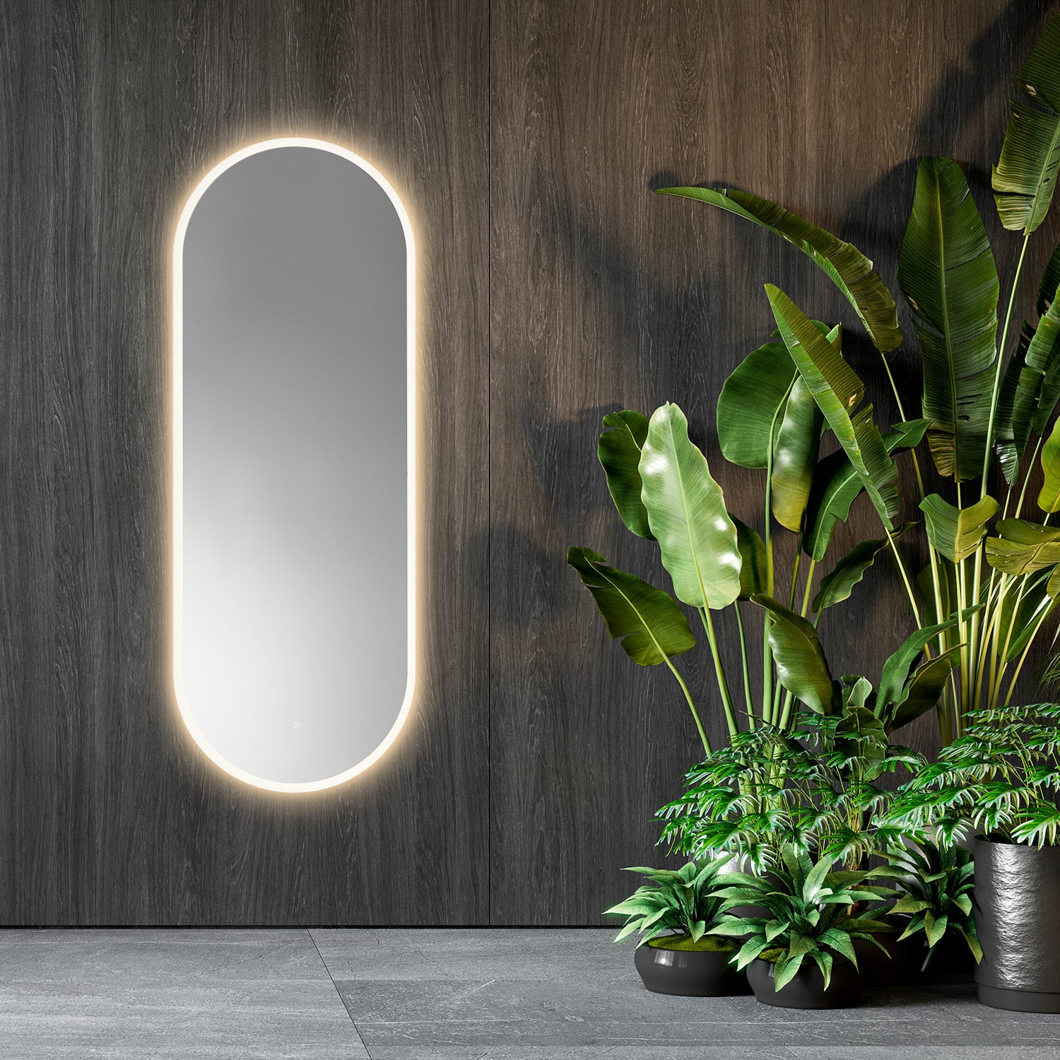 Borgo Oval Frameless Modern Bathroom Vanity LED Lighted Wall Mirror