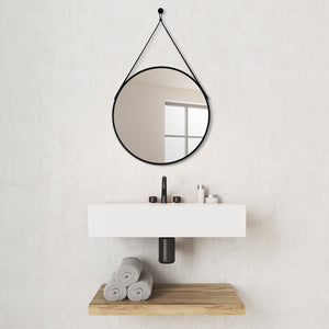 Epoca 28" Circle Bathroom Vanity Aluminum Framed Wall Mirror