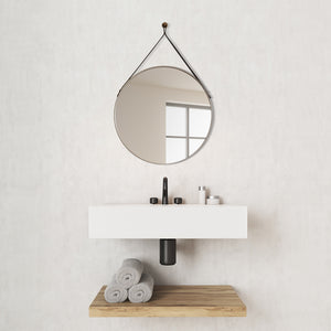 Epoca 28" Circle Bathroom Vanity Aluminum Framed Wall Mirror