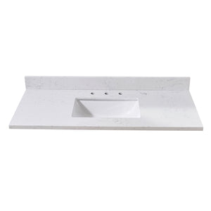 Oderzo Stone effects Single Sink Vanity Top in Aosta White with White Sink