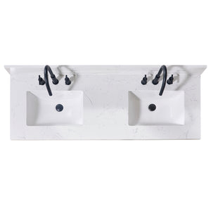 Oderzo Stone effects Single Sink Vanity Top in Aosta White with White Sink