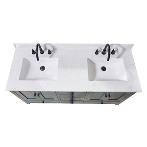 Oderzo Stone effects Single Sink Vanity Top in Aosta White with White Sink
