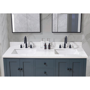 Oderzo Stone effects Single Sink Vanity Top in Aosta White with White Sink