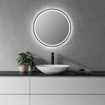 Load image into Gallery viewer, Palme Round 24&quot; Framed Modern Bathroom Vanity LED Lighted Wall Mirror
