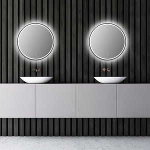 Palme Round 32" Framed Modern Bathroom/Vanity LED Lighted Wall Mirror