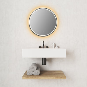Palme Round 32" Framed Modern Bathroom/Vanity LED Lighted Wall Mirror
