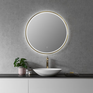 Palme Round 32" Framed Modern Bathroom/Vanity LED Lighted Wall Mirror